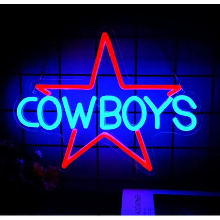 Lusy Store LLC Cowboy Neon Sign USB Powered Dallas LED Party Bar Candy Shop Art Decoration Game Room Neon Sign