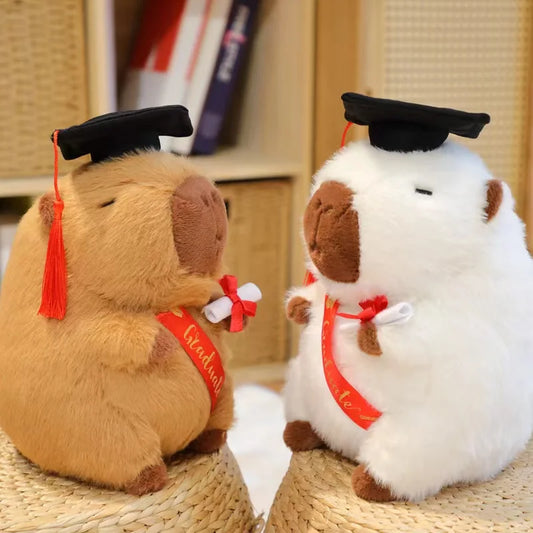 Lusy Store LLC Graduate Plush Dolls Doctor Capybara Owl Bear Plush Toy Cute Stuffed Animal Soft Cartoon Pillow Gift Plush