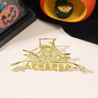 1Pcs Halloween Black Spider Hair Claw Clips with Pearl Charm Design,Metal Gothic Punk Hair Clips Strong Hold Hair Accessories Style H