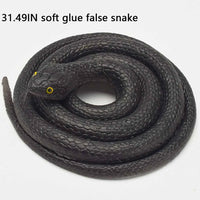 Waterproof Rubber Snake Realistic Soft Shocking Scary Fake Snakes Wear-resistant Halloween Tricky Prank Prop for Garden Decorat
