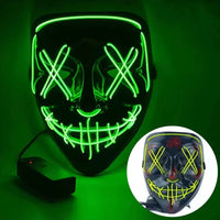 Featured Halloween Masks LED Light Up Full Face Masks Red, Green, Blue Holiday Cosplay Halloween Costumes Masquerade Party, Carn