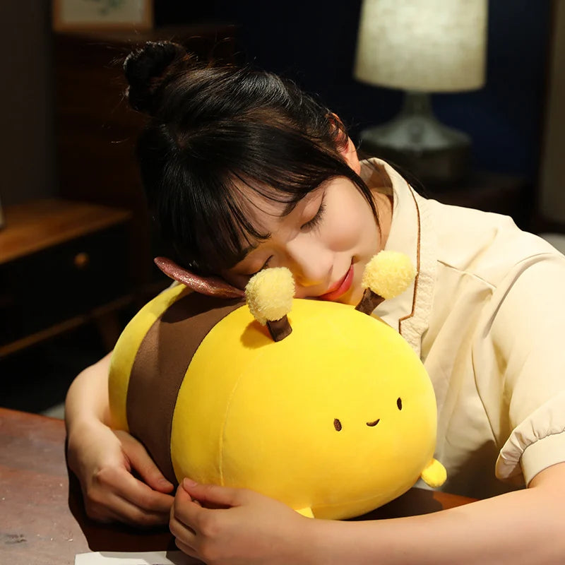 Lusy Store LLC Bee Plush Pillows Stuffed Cartoon Animals Plushie Super Soft Hugging Pillow Bedding Sleeping Cute Gifts Plush
