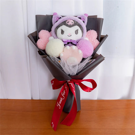 Kuromi My Melody Cinnamoroll Hello Kitty Plush Bouquet Woman Valentine's Day Girls Christmas Gifts Cartoon Bouquet-1