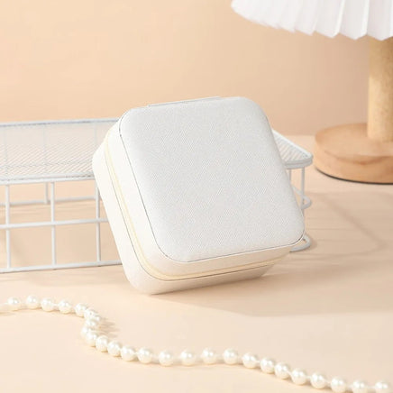 Portable Mini Jewelry Storage Box Travel Organizer Jewelry Case Leather Storage Earrings Necklace Ring Jewelry Organizer Display Lusy Store
