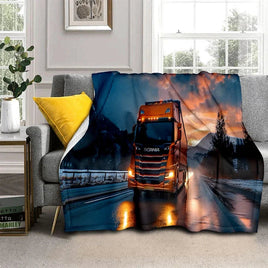 3D S-Scania Top Class Truck Cartoon Soft Blankets,Throw Blanket Comfortable Blanket for Picnic Beds Sofa Home Bedroom Lusy Store