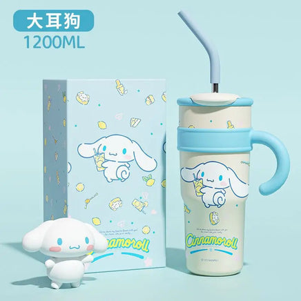 Sanrio Hello Kitty 700/1200ml Stanley Cup Large Capacity Cute Straw Insulated Cup My Melody Cartoon Child Stainless Cup Gift Cinnamoroll 1200ML