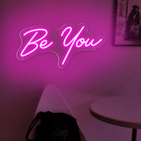 Lusy Store LLC Be You LED Neon Sign, USB Energy Saving Power Supply Indoor and Outdoor Room Wall Hanging Decorative Lights Neon Sign