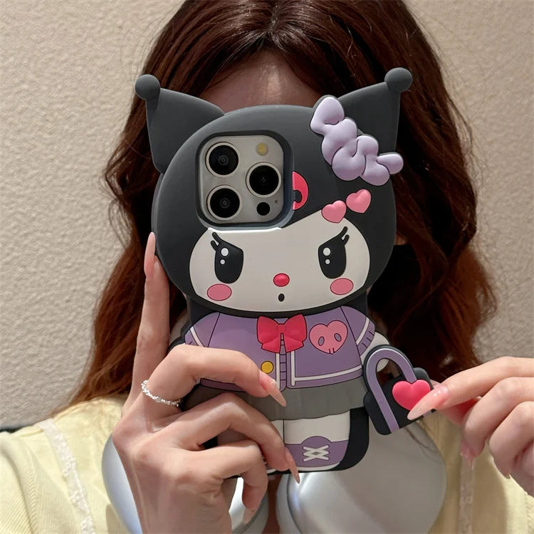 Handbag Hello Kitty Kuromi For iPhone 16 15 14 13 12 11 Pro Max Silicone Soft Cover Case Lusy Store