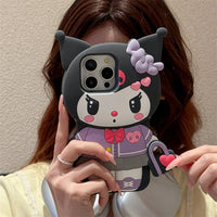Handbag Hello Kitty Kuromi For iPhone 16 15 14 13 12 11 Pro Max Silicone Soft Cover Case