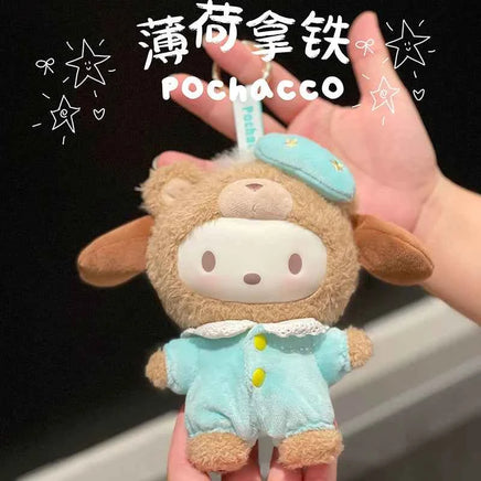 Creative Cartoon Kuromi Hello Kitty Plush Pendant Doll Sanrio Family Latte Baby Cute Keychain Toy Cool Lommy Doll Girls Gift Toy Pochacoo 15cm