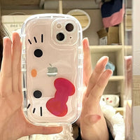 Sanrio Hello Kitty Transparent iPhone Case with Air Cushion for iPhone 16 15 14 13 12 11 Pro Max MINI