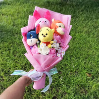 Lusy Store LLC Winnie the Pooh Plush Bouquet Bear Tiger Pig Anime Cartoon Decoration Gift Valentine's Day Gift Bouquet