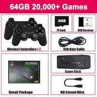 Video Game Console Mini Game Stick 40000 Games Built-in with Twin 2.4G Wireless Controllers Lusy Store