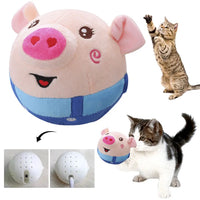 Interactive Moving Dog Ball, Cartoon Pig Plush USB Rechargeable Toy, Washable & Talking Pet Toy for Dogs & Cats