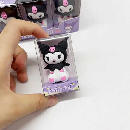 Lusy Store LLC Hello Kitty Kuromi Melody Silicone Mini Manual Pencil Sharpener Cute Cartoon Action Figure