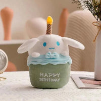 Sanrio Kuromi Birthday Cake Shape Musical Plush Doll Pudding Dog Yugui Dog Singing Candle Luminous Doll fantasy Game