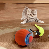 Interactive Cat Ball with Faux Tail, Automatic Rolling & Rechargeable, Smart Electric Mouse Toy for Dogs & Cats