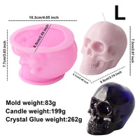 White and Pink Skull Candle Molds DIY Epoxy Skull Resin Mold Art Craft for Holiday Decoration DIY Halloween Skeleton Skull Mold Pink Skull L