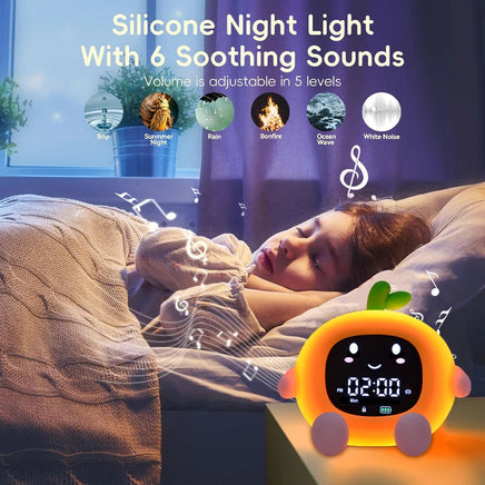 Alarm Clock for Kids 6-IN-1 Fruit-Shape Toddler Sleep Training Clock Cute Touch Night Light for Children's Bedroom Lusy Store