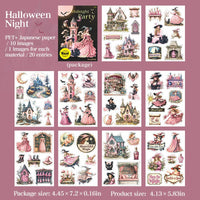 20 Sheets Gothic Dark Midnight Party Scrapbook Stickers Book Halloween Cute Bullet Journaling Decor Stationery Sticker C