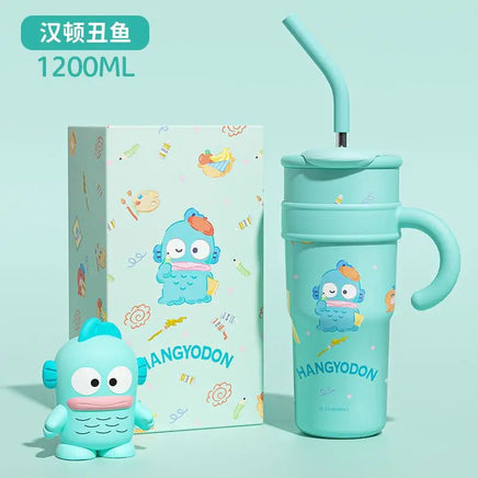 Sanrio Hello Kitty 700/1200ml Stanley Cup Large Capacity Cute Straw Insulated Cup My Melody Cartoon Child Stainless Cup Gift Hangyodon 1200ML