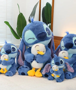 Lusy Store LLC Stitch Lilo Plush Doll with Duck – Cute Stuffed Toy 12"/18" – Kawaii Gift & Decoration – Lusy Store Plush