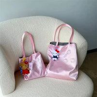 Hello Kitty Kawaii Shoulder Bag Advanced Silk Korean Diagonal Outdoor Travel Cross Bags Hot Fix Sparkling Storag Gifts for Girls