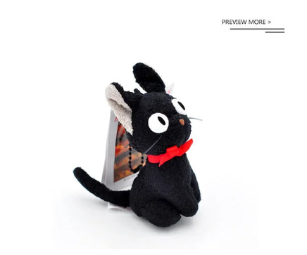 Black Cat Backpack Plush Jiji Plush Soft Stuffed Animal Cute Decor Toy Gifts 12cm Pendant
