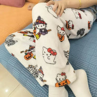Hello Kitty Pajama Pants Fleece Double Elastic Fabric Soft Trousers Women Trousers Cartoon Birthday Gift 9