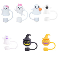 1-19pcs Cartoon 3D Halloween Series Stanley Straw Covers Reusable 10mm Straw Topper Compatible With Dust-Proof Straw Tips Lid 7pcs CHINA
