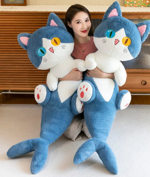 Lusy Store LLC Different Eye Shark Shark Cat Doll Pillow Creative Cat Plush Toy Plush