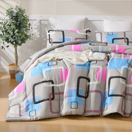 Geometric Pattern 3-Piece Comforter Set - Lusy Store