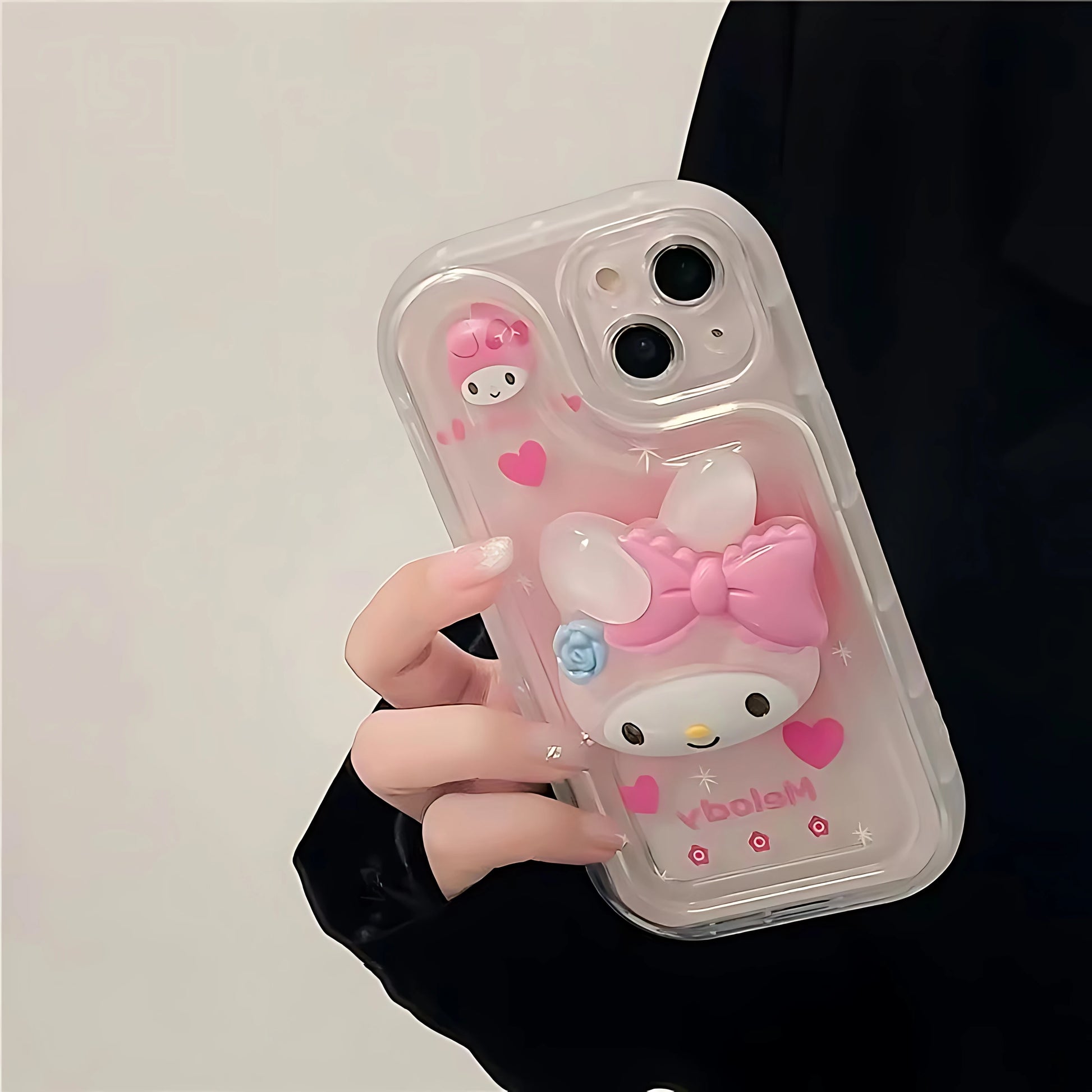 Lusy Store Sanrios Cute Melody with Bracket Phone Case for Samsung Galaxy S24 S23 S22 S21 S20 S10 Note20 10 FE Ultra Plus 4G 5G Back Cover 