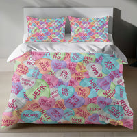 Sarcastic Candy Heart Linen Bedding Set 4pcs - Quilt Sets