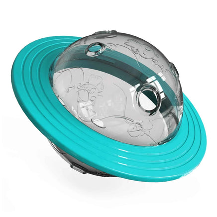 Interactive Flying Disk Dog & Cat Toy, Slow Feeder & Food Dispenser, IQ Training Chew Toy for Small to Large Dogs Blue