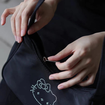 Kawaii Hello Kitty Diamond Tote Sanrio KT Handbags Dumpling Handbags Fashion Shoulder Armpit Bags Women's Satchel Backbags Gifts
