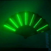 Glow Folding Led Fan Dancing Light Fan Night Show Halloween Christmas Rave Festival Accessories Glow In The Dark Party Supplies green 10 inches