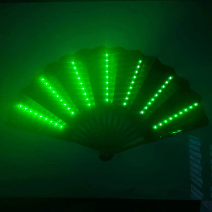 Glow Folding Led Fan Dancing Light Fan Night Show Halloween Christmas Rave Festival Accessories Glow In The Dark Party Supplies green 10 inches