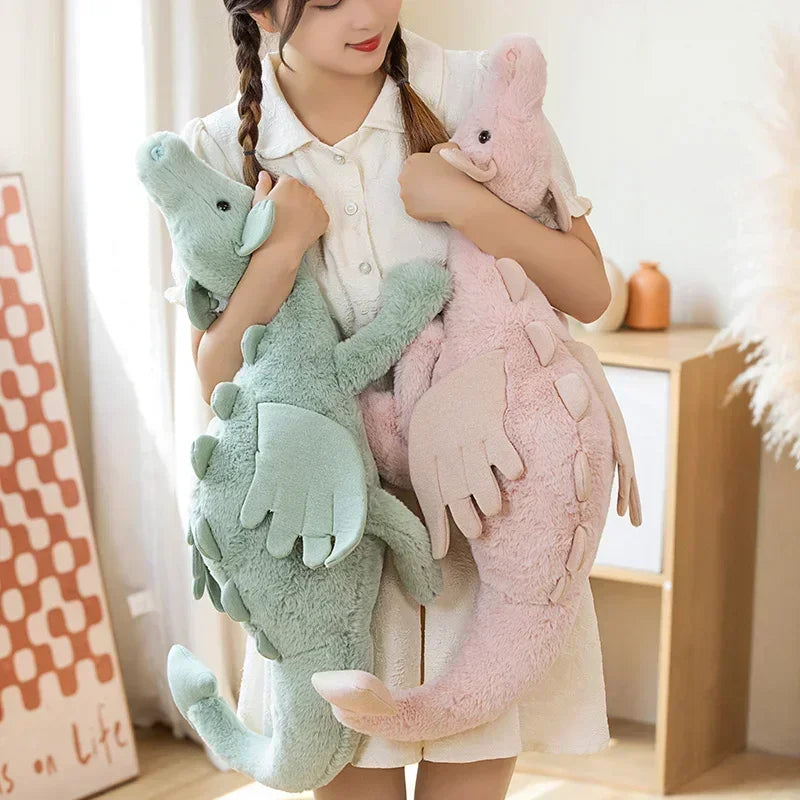 Lusy Store LLC Dragon Plush Toys Stuffed Dinosaur Flying Wings White Pink Green Blue Dragons Birthday Gift for Boy Plush