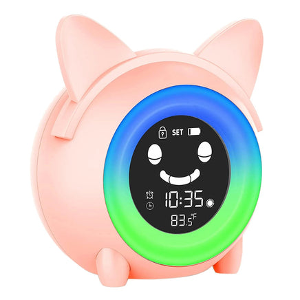 Trending Alarm Clock for Kids Bedroom Children Sleep Training Clock for Toddlers Wake Up Clock Night Lights for Gifts Pink Lusy Store