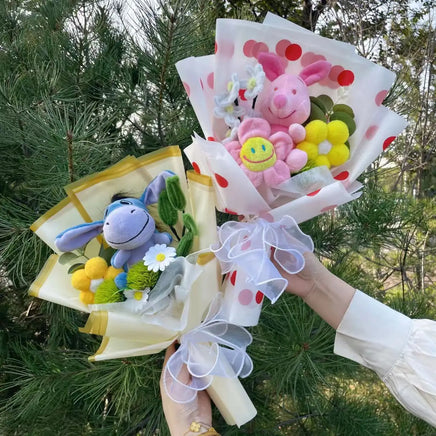 Lusy Store LLC Winnie the Pool Eeyore Bouquet Stuffed Animals Flower Bouquet Home Decoration Valentine Christmas Gifts Bouquet