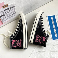 Sanrio Hello Kitty High Top Canvas Shoes - Kawaii Preppy Skateboard Sneakers