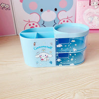 Sanrio Desktop Transparent Drawer Pen Holder Cute Kuromi Cinnamoroll Students Creative Cartoon Pen Holder Stationery Storage Box B