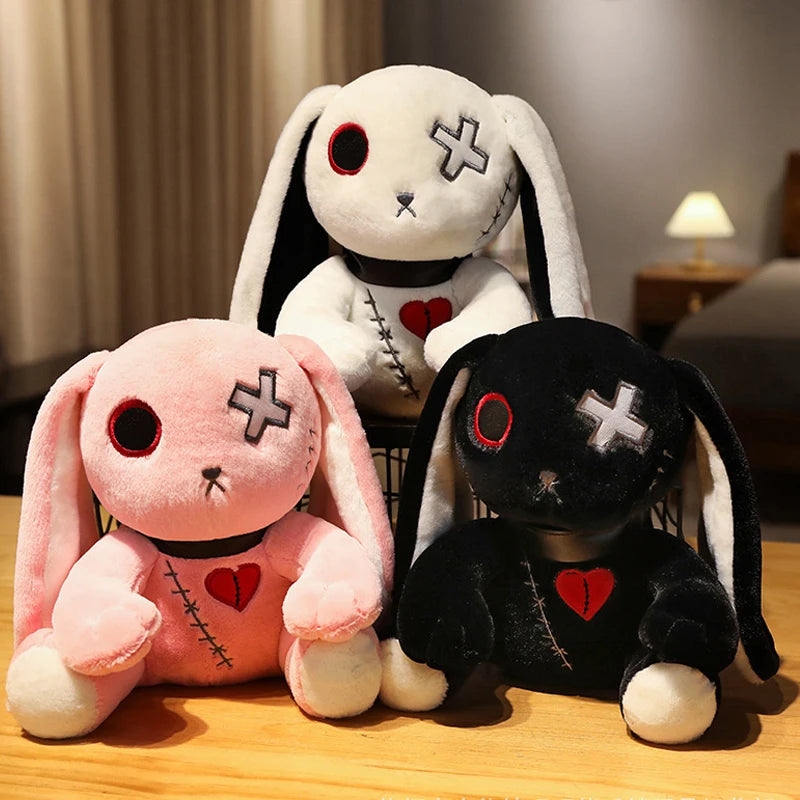 Lusy Store LLC Rabbit Bunny Plush Toy Stuffed Heart Long Eared Doll Throw Pillow Boy Girl Stuffed Plush Unhappy Cat Toys Plush