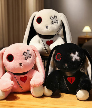 Lusy Store LLC Rabbit Bunny Plush Toy Stuffed Heart Long Eared Doll Throw Pillow Boy Girl Stuffed Plush Unhappy Cat Toys Plush