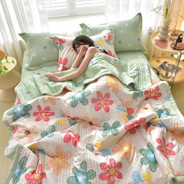 Quilted Spring Summer Quilt Soft Lightweight Duvet Summer Blanket Queen Breathable Blankets Comfortable Washable Double Quilts Lusy Store