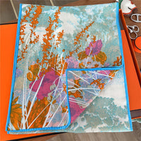 POBING 30% Silk 70%Cashmere Scarf Women Hand Rolled Luxury Printed Long Scarves Wraps Bandana Big Shawls Hijabs Female Foulards Lusy Store