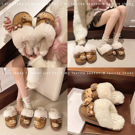 Hello Kitty Plush Slippers for Women - Sanrio Y2K Cute Home Shoes