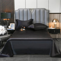 High End Satin Sheets, Soft And Comfortable Solid Color Sheets, Luxurious Single And Twin Bed Sheets zhi jun hei