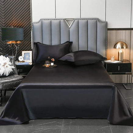 High End Satin Sheets, Soft And Comfortable Solid Color Sheets, Luxurious Single And Twin Bed Sheets zhi jun hei